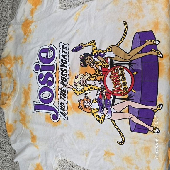 Josie and the Pussycats Tie-Dye Tee - White and Orange - Picture 1 of 1